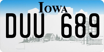 IA license plate DUU689