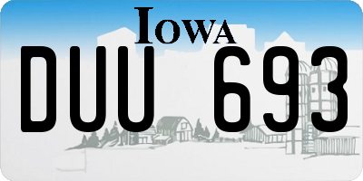 IA license plate DUU693
