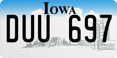 IA license plate DUU697