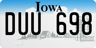 IA license plate DUU698