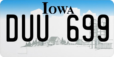IA license plate DUU699