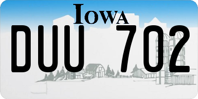 IA license plate DUU702