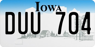 IA license plate DUU704