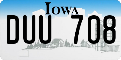 IA license plate DUU708