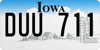 IA license plate DUU711