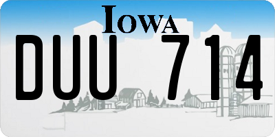 IA license plate DUU714