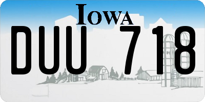 IA license plate DUU718