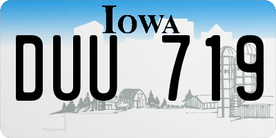 IA license plate DUU719