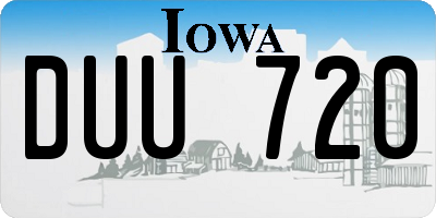 IA license plate DUU720