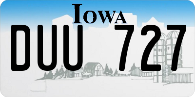 IA license plate DUU727
