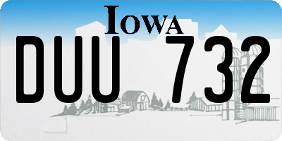 IA license plate DUU732