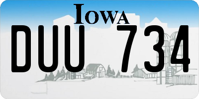 IA license plate DUU734