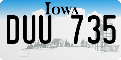 IA license plate DUU735