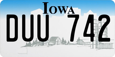 IA license plate DUU742