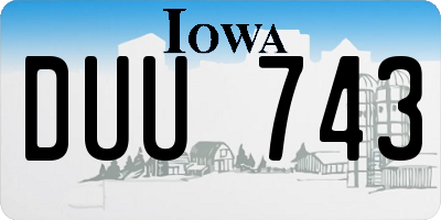 IA license plate DUU743