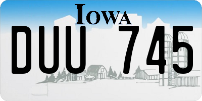 IA license plate DUU745