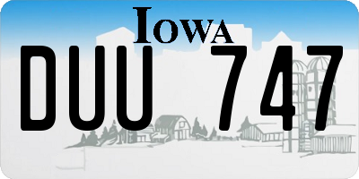 IA license plate DUU747