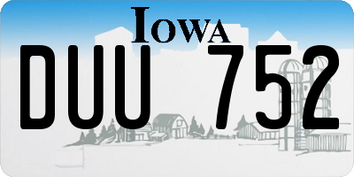 IA license plate DUU752