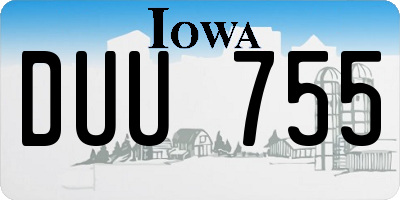 IA license plate DUU755