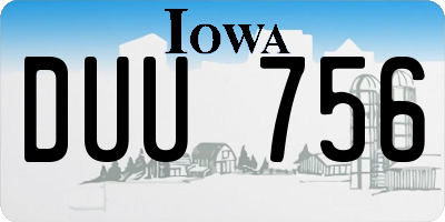 IA license plate DUU756