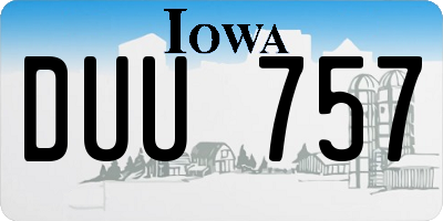 IA license plate DUU757