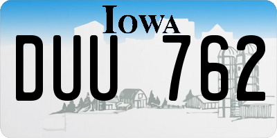 IA license plate DUU762