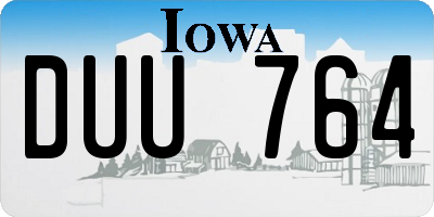 IA license plate DUU764