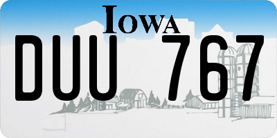 IA license plate DUU767