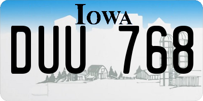IA license plate DUU768