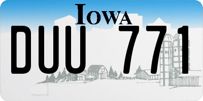 IA license plate DUU771