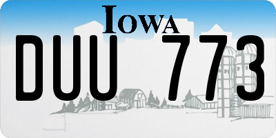 IA license plate DUU773