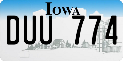 IA license plate DUU774