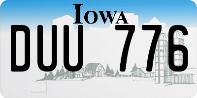 IA license plate DUU776