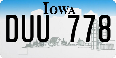 IA license plate DUU778