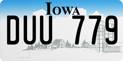 IA license plate DUU779