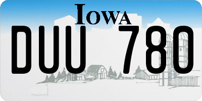 IA license plate DUU780