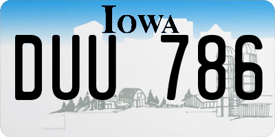 IA license plate DUU786