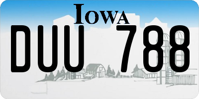 IA license plate DUU788