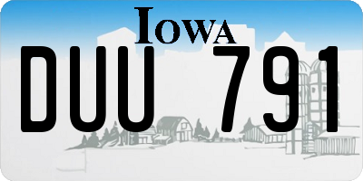 IA license plate DUU791