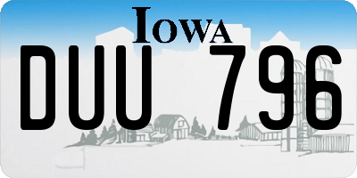 IA license plate DUU796