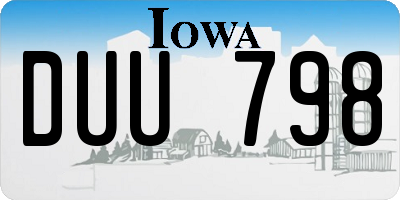 IA license plate DUU798