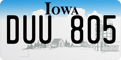 IA license plate DUU805