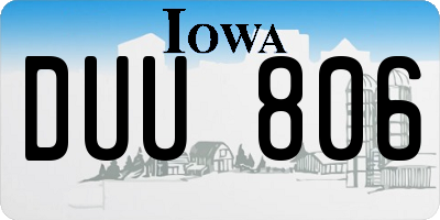 IA license plate DUU806