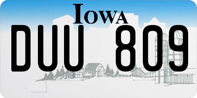 IA license plate DUU809