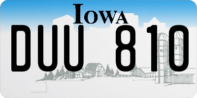 IA license plate DUU810