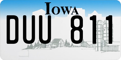 IA license plate DUU811