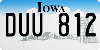 IA license plate DUU812