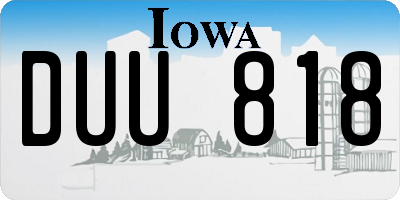 IA license plate DUU818