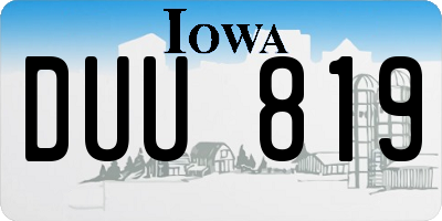 IA license plate DUU819