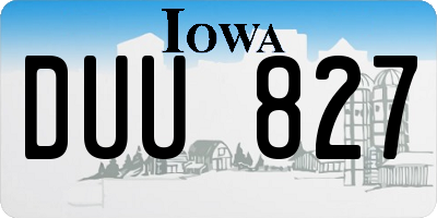 IA license plate DUU827